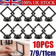 10X 3D Floating View Jewelry Coin Display Frame Pendant Holder Box Case & Stand
