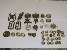 CA53b: Collection of Military Cap Badges, Buttons and Belt Buckets