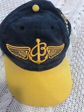 Vintage Breitling baseball cap since 1884 blue yellow adjustable 
