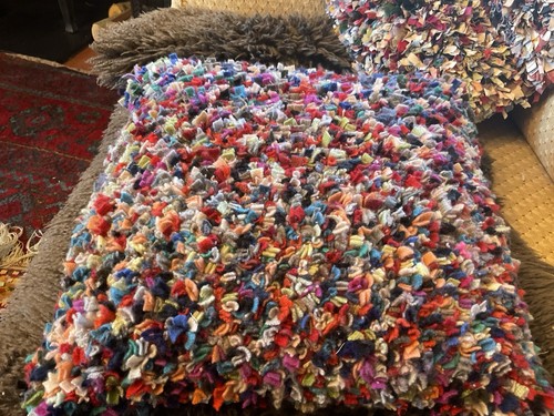 Cashmere rag rug cushion - cashmere,