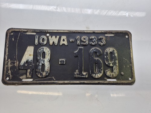 1933 iowa license plate - license,