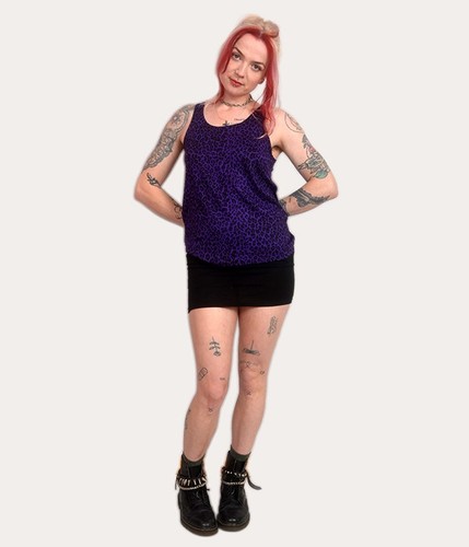 Womens purple leopard tank - tank, top