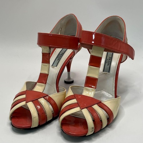 Prada patent sandals orange - patent,