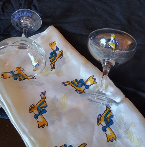 Babycham glasses with - glasses, x