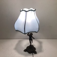 Vintage brass cherub lamp