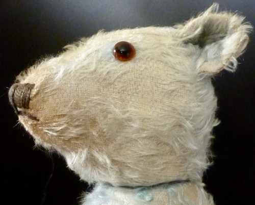 Blue mohair teddy bear - mohair,