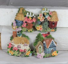 7.5cm COTTAGE FRIDGE MAGNETS - SET OF 12 - 4 ASSTD - FAVOUR - STOCKING FILLER