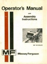 MASSEY FERGUSON mf124 BALER OPERATORS MANUAL - MF 124