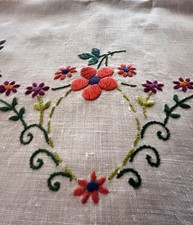 Vintage Linen Table Mat Tray