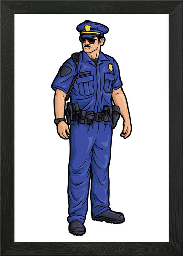 Police officer framed wall - police,