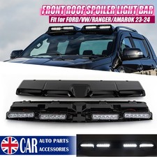 FRONT ROOF SPOILER LED LIGHT POD BAR SET GLOSS BLACK FOR 2019+ FORD RANGER T8 T9