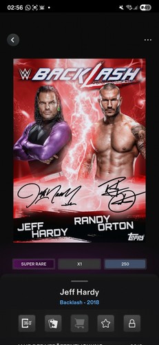 Wwe topps digital jeff hardy - wwe,