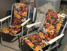 Camper van/garden  Vintage Padded Folding Camping Chairs