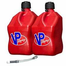 2 x Red 20 Litre / 20L / 5 Gallon VP Racing Fuel Dump Jug / Churn / Container