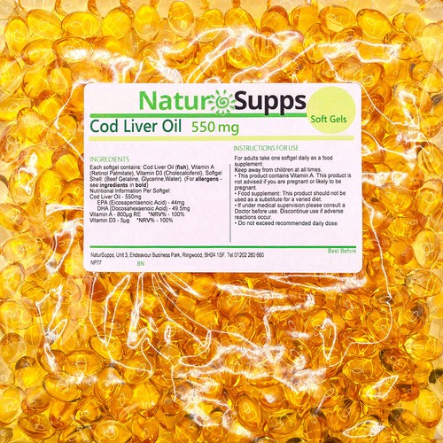 Cod liver oil 550mg softgels - cod,