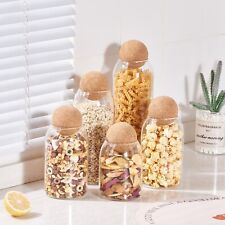 Eden & Willow Clear Glass Kitchen Storage Jar with Cork Spherical Ball