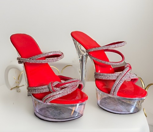 Womens red clear silver - womens, red/clear/silver