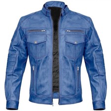 Mens Blue Cafe Racer Racer