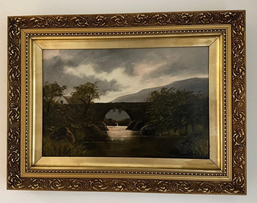 Antique oil painting welsh - antique,
