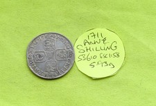 1711 Silver One SHILLING Coin