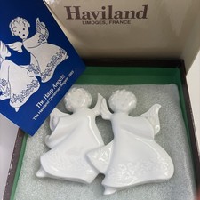 Haviland Limoges France Christmas Ornament The Harp Angels 1985 White Porcelain