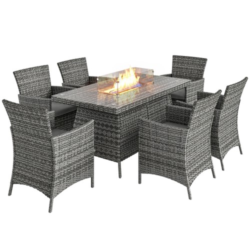 Outsunny rattan dining set - rattan,