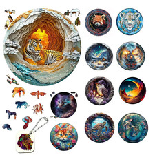 3D Vision Tiger Wooden Puzzle