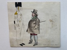 Unfinished Trimmed Victorian Watercolour Scruffy Character Soldier W. T. Imeson
