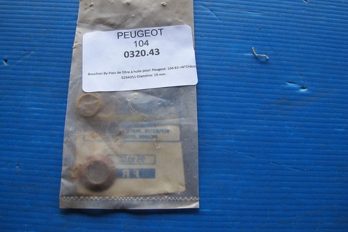 Oil filter bypass plug - filter, for