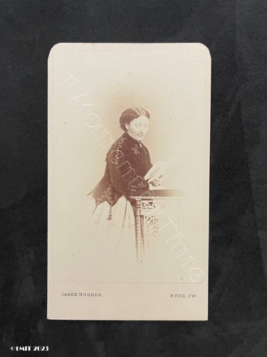 Cdv elegant lady reading by - reading,,