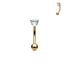 Crystal heart eyebrow bar