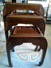 Vintage chinese rosewood nest - rosewood,