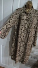 NEXT ● size 20 ● beige brown snakeskin print pockets shirt dress womens ladies