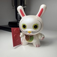 Kidrobot Gold Lucky Cat 3” Dunny Mr. SJ Urban Vinyl Figure EYES OPEN VERY RARE