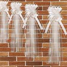 4x Wedding PEW Bows White with