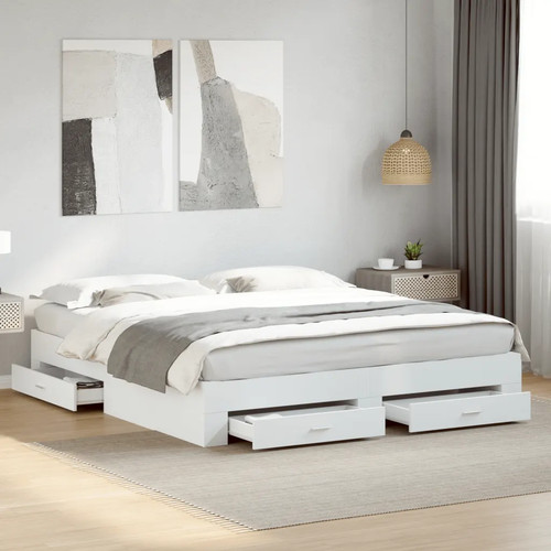Walplus white super king bed - white,