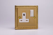 Varilight Classic Georgian Brass Plated 13 Amp Switched Plug Sockets