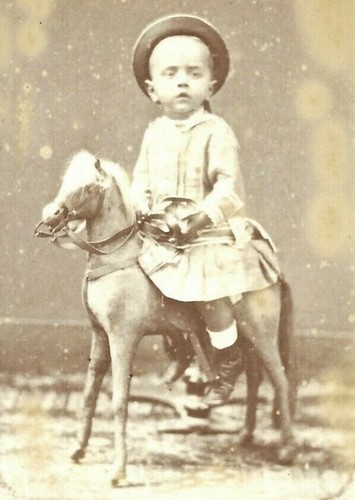 Cdv photo child girl - cdv, toy