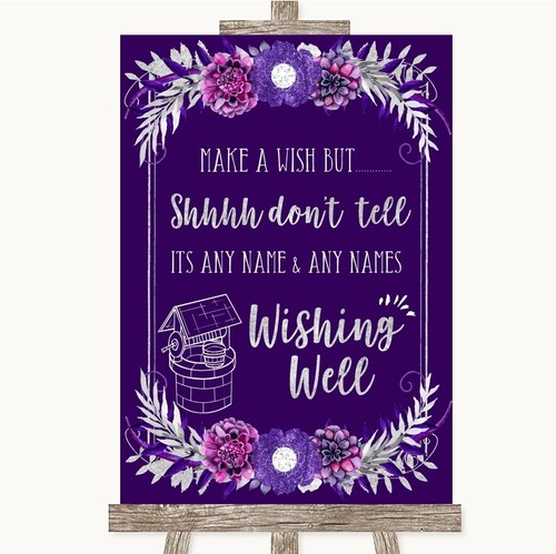Purple silver wishing well - &,