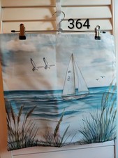 Seagulls & Sailboat Soft Polyester Cushion Cover 45x45cm Plain Reverse