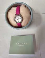 Radley RY2307 Ladies Watch, Pink Leather Strap Polished Stainless Steel