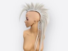White mohawk headpiece - white,