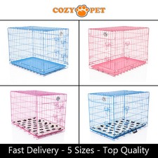 Dog Cage Blue Pink Cozy Pet