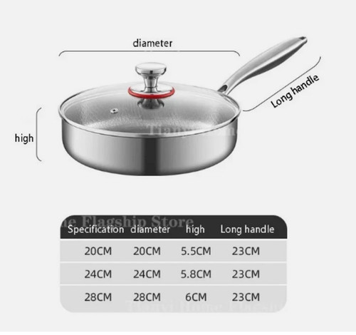28cm titanium frying pan - 20/24/28cm,