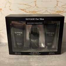 Savage Men's Gift Set 100ml Eau De Parfum Gift For Him Mens Lotion Shower Gel