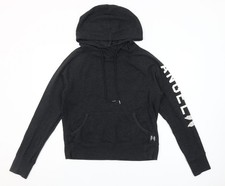 Victoria's Secret Women Black Angel Hoodie Medium Pullover Hooded Sweatshirt