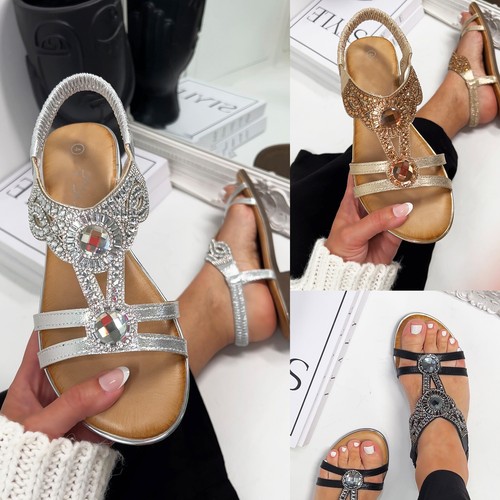 Womens diamante sandals - sandals, –