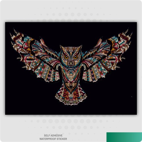 Multicoloured glass owl vinyl - multicoloured,