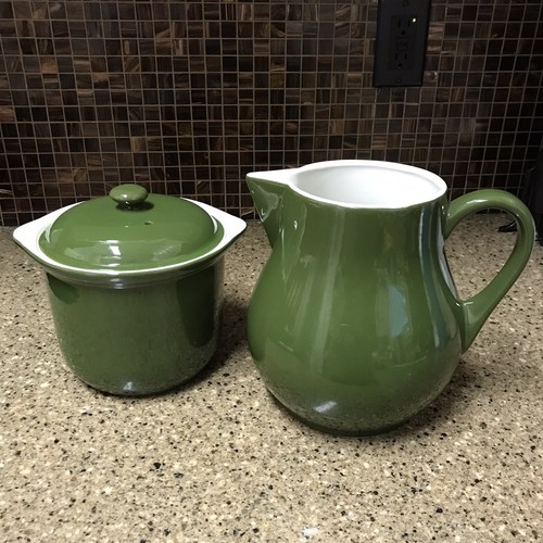 Set hall pottery forest green - pottery,