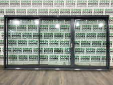 WIDE PATIO SLIDING DOORS GREY ALUMINIUM EXTERNAL EXTERIOR USED TALL LARGE METAL